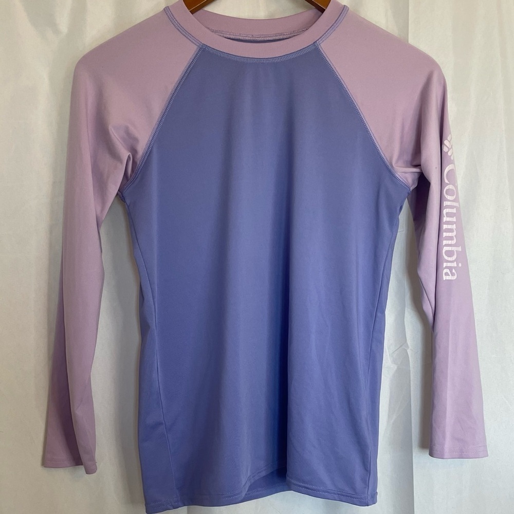 COLUMBIA Girls Two Toned Purple Long Sleeve Omni Shade Shirt Size 10